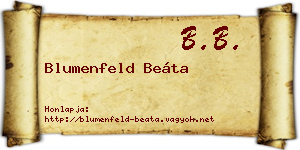 Blumenfeld Beáta névjegykártya