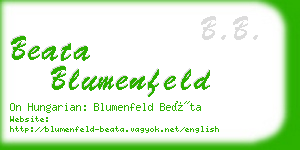 beata blumenfeld business card